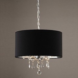 Lampadario a sospensione mini tamburo in cristallo cromato moderno contemporaneo