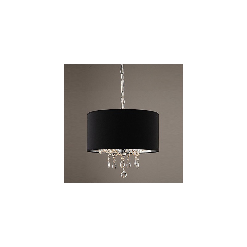 Lampadario a sospensione mini tamburo in cristallo cromato moderno contemporaneo