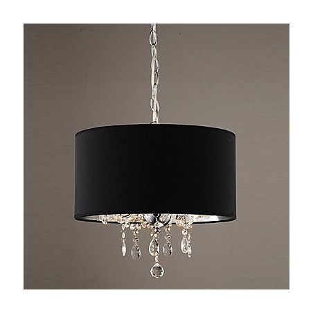 Lampadario a sospensione mini tamburo in cristallo cromato moderno contemporaneo