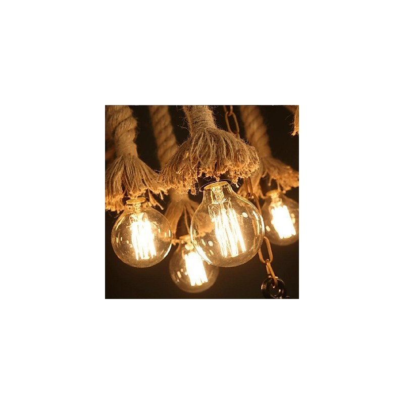 Lampada a sospensione vintage mini in plastica marrone con decorazione in tessuto nero