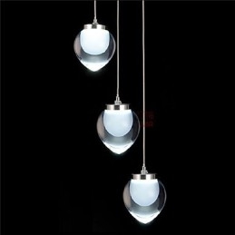 Lampada a sospensione LED moderna cromata in metallo