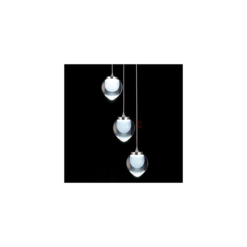 Lampada a sospensione LED moderna cromata in metallo