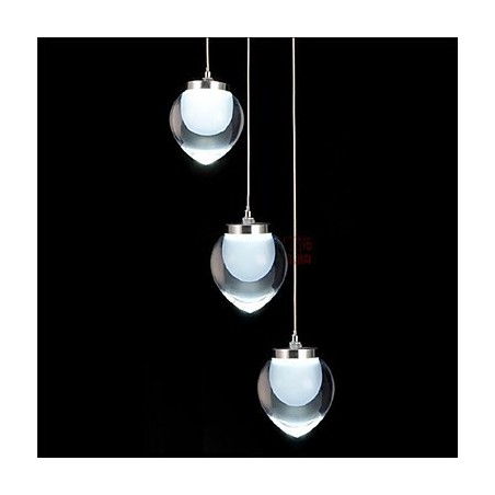 Lampada a sospensione LED moderna cromata in metallo