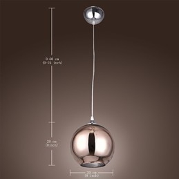 Lampada a sospensione globo moderna in metallo elettroplaccato 60