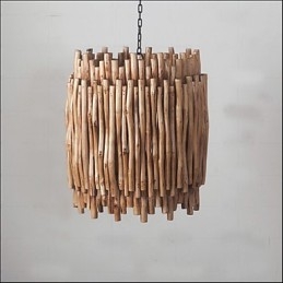 Lampada a sospensione in legno massiccio