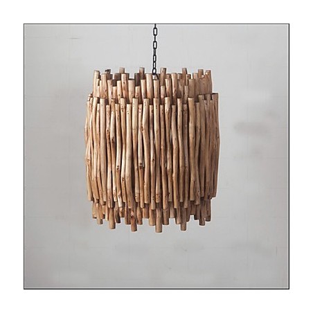 Lampada a sospensione in legno massiccio