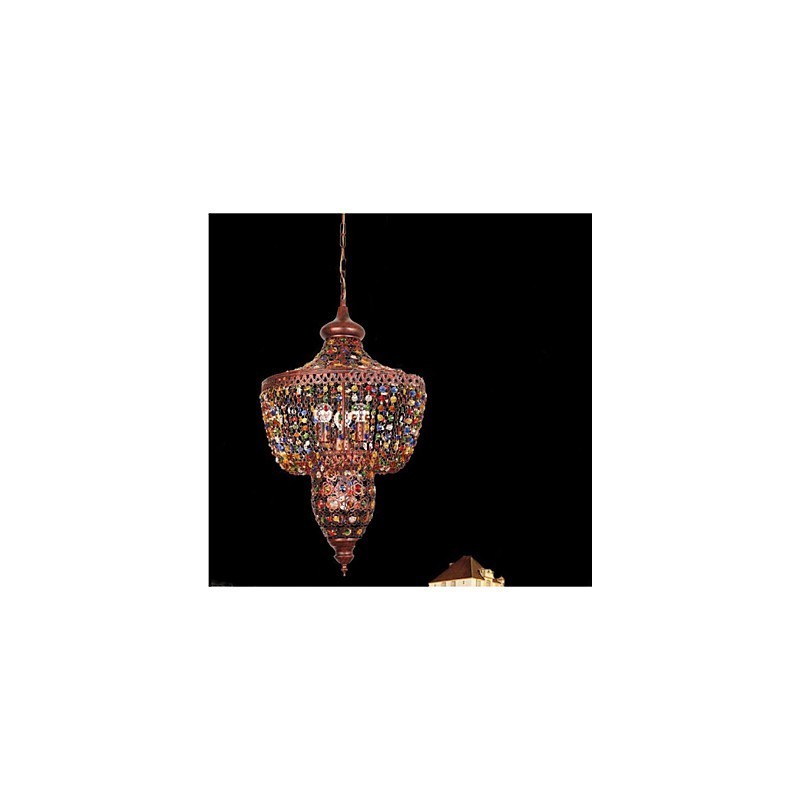 Lampada a sospensione in cristallo stile mediterraneo multicolore