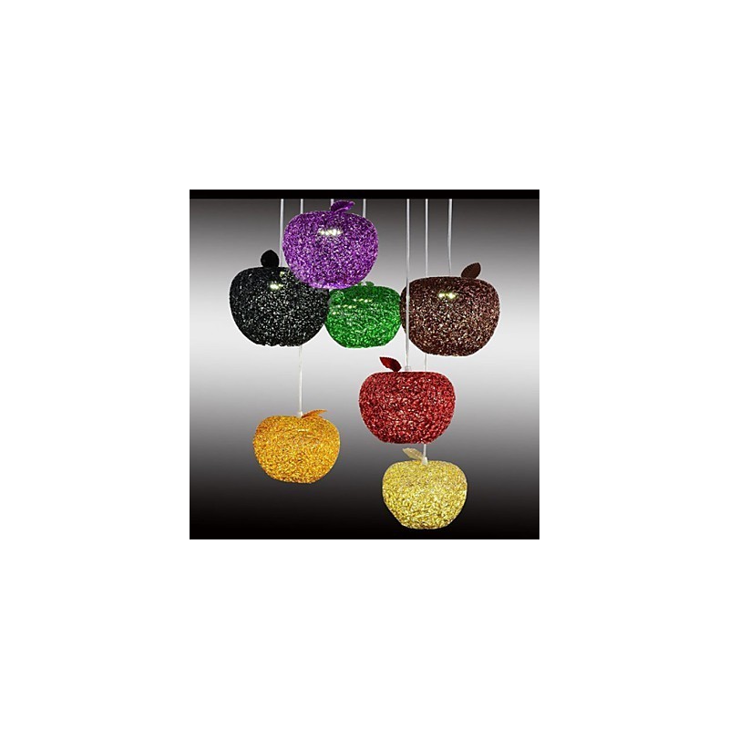 Lampadario a sospensione in alluminio intrecciato a 7 luci a forma di mela multicolore