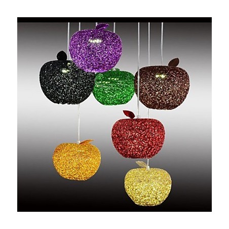 Lampadario a sospensione in alluminio intrecciato a 7 luci a forma di mela multicolore