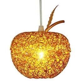 Lampadario a sospensione in alluminio intrecciato a 7 luci a forma di mela multicolore