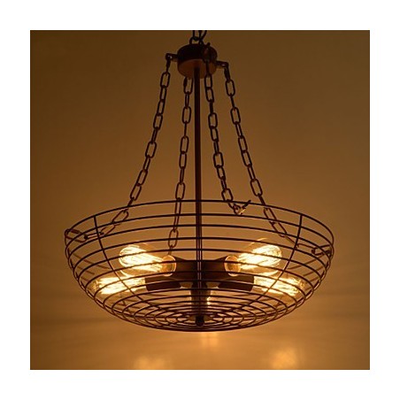 Lampada a sospensione retrò in metallo, 5 luci, E26/E27, regolabile