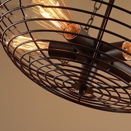Lampada a sospensione retrò in metallo, 5 luci, E26/E27, regolabile