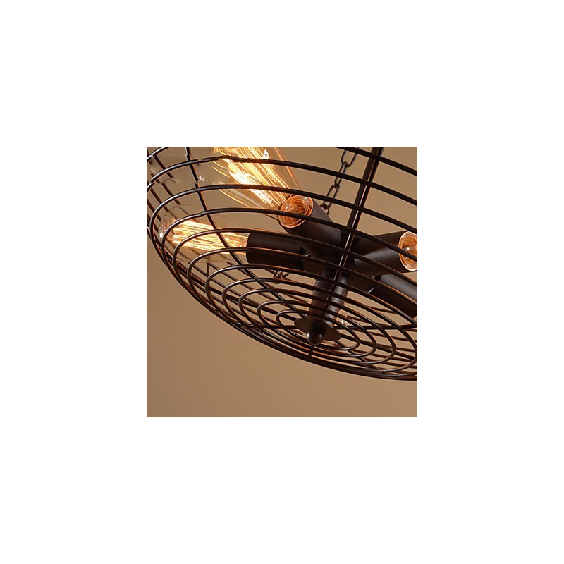 Lampada a sospensione retrò in metallo, 5 luci, E26/E27, regolabile