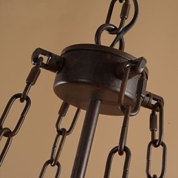 Lampada a sospensione retrò in metallo, 5 luci, E26/E27, regolabile