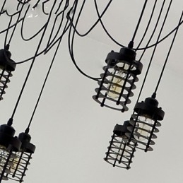 Lampadario a sospensione vintage Edison multiplo regolabile in metallo