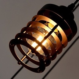 Lampadario a sospensione vintage Edison multiplo regolabile in metallo