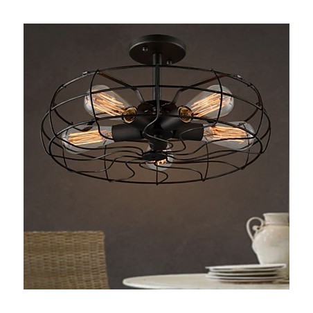 Lampada a sospensione in ferro industriale vintage Loft, nero, stile americano country, 45 cm