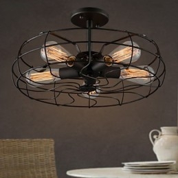 Lampada a sospensione in ferro industriale vintage Loft, nero, stile americano country, 45 cm