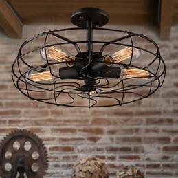 Lampada a sospensione in ferro industriale vintage Loft, nero, stile americano country, 45 cm