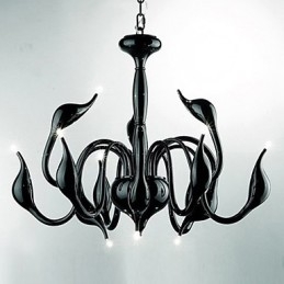 Lampadario moderno contemporaneo in metallo elettroplaccato stile candela 8 luci G4