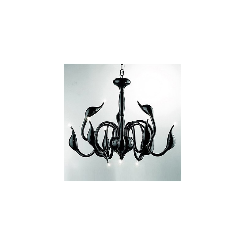 Lampadario moderno contemporaneo in metallo elettroplaccato stile candela 8 luci G4