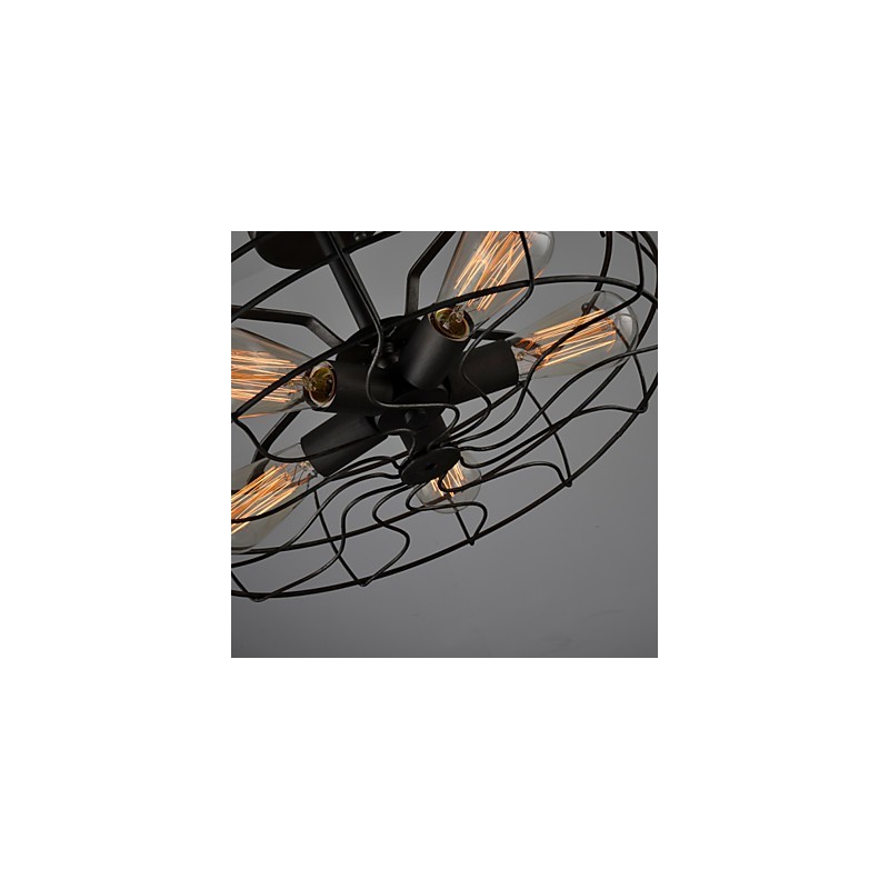 Lampada a sospensione in ferro industriale vintage Loft, nero, stile americano country, 45 cm
