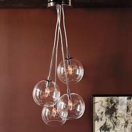 Lampada a sospensione mini classica tradizionale in vetro trasparente