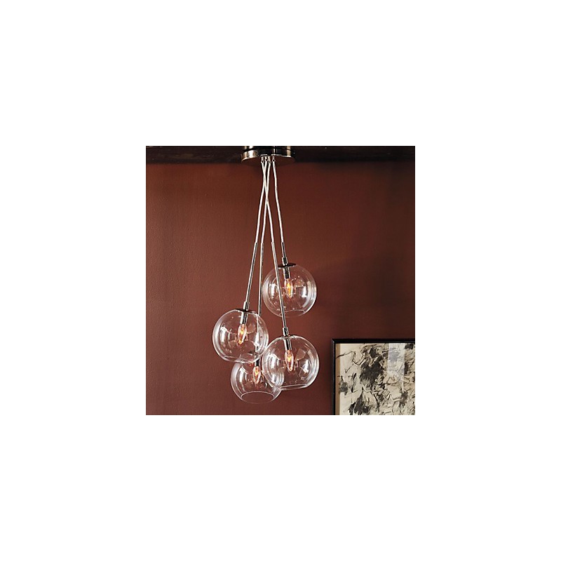 Lampada a sospensione mini classica tradizionale in vetro trasparente