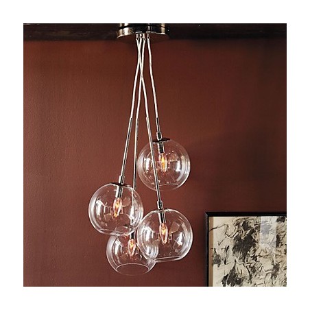 Lampada a sospensione mini classica tradizionale in vetro trasparente
