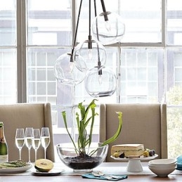 Lampada a sospensione mini classica tradizionale in vetro trasparente