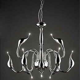Lampadario moderno contemporaneo in metallo elettroplaccato stile candela 8 luci G4