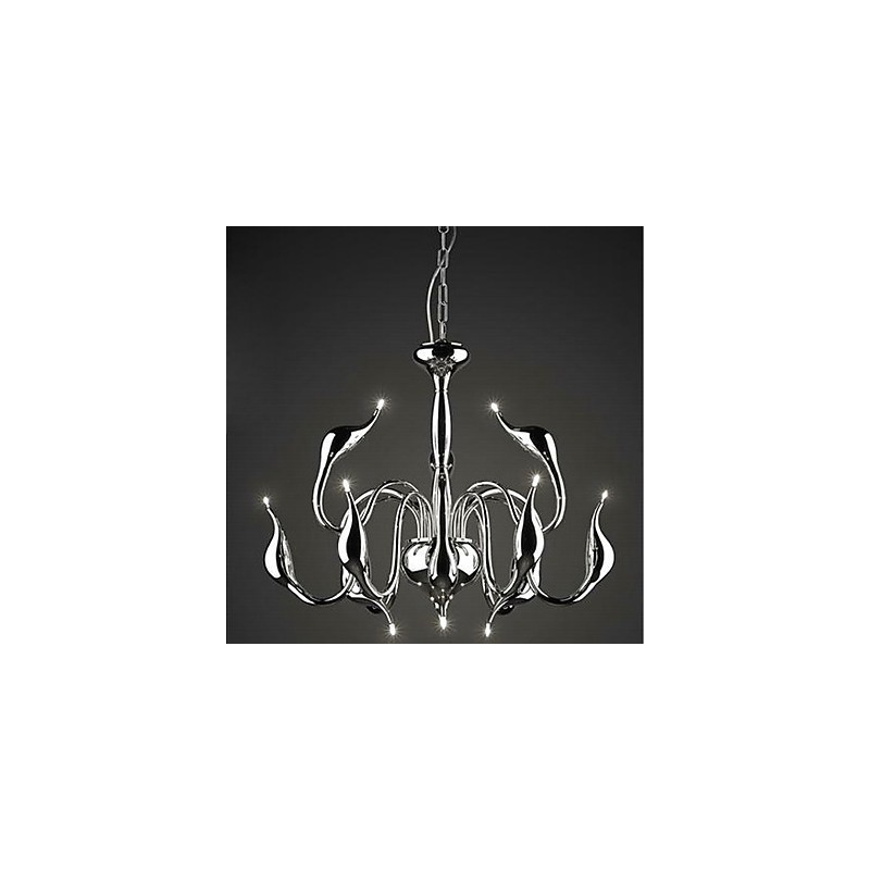 Lampadario moderno contemporaneo in metallo elettroplaccato stile candela 8 luci G4