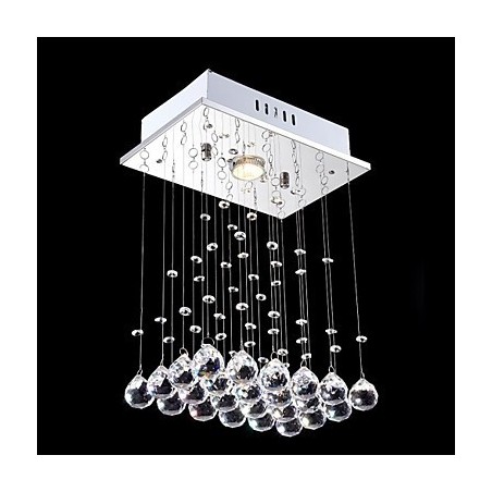 Lampada a sospensione mini LED in cristallo elettroplaccato trasparente e argento, GU10