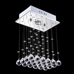 Lampada a sospensione mini LED in cristallo elettroplaccato trasparente e argento, GU10