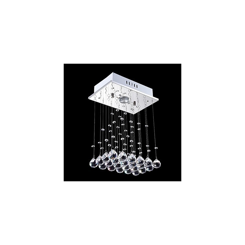 Lampada a sospensione mini LED in cristallo elettroplaccato trasparente e argento, GU10