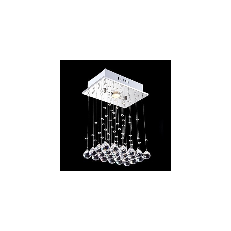 Lampada a sospensione mini LED in cristallo elettroplaccato trasparente e argento, GU10