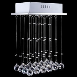 Lampada a sospensione mini LED in cristallo elettroplaccato trasparente e argento, GU10
