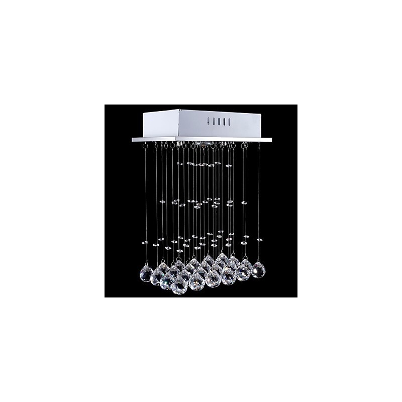 Lampada a sospensione mini LED in cristallo elettroplaccato trasparente e argento, GU10