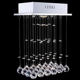 Lampada a sospensione mini LED in cristallo elettroplaccato trasparente e argento, GU10