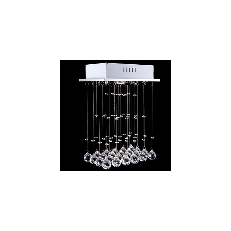 Lampada a sospensione mini LED in cristallo elettroplaccato trasparente e argento, GU10