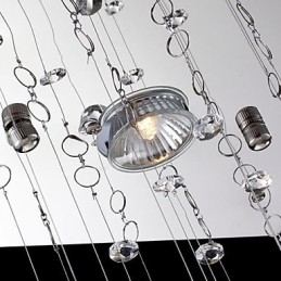 Lampada a sospensione mini LED in cristallo elettroplaccato trasparente e argento, GU10