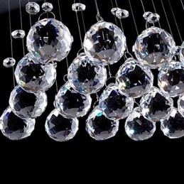 Lampada a sospensione mini LED in cristallo elettroplaccato trasparente e argento, GU10