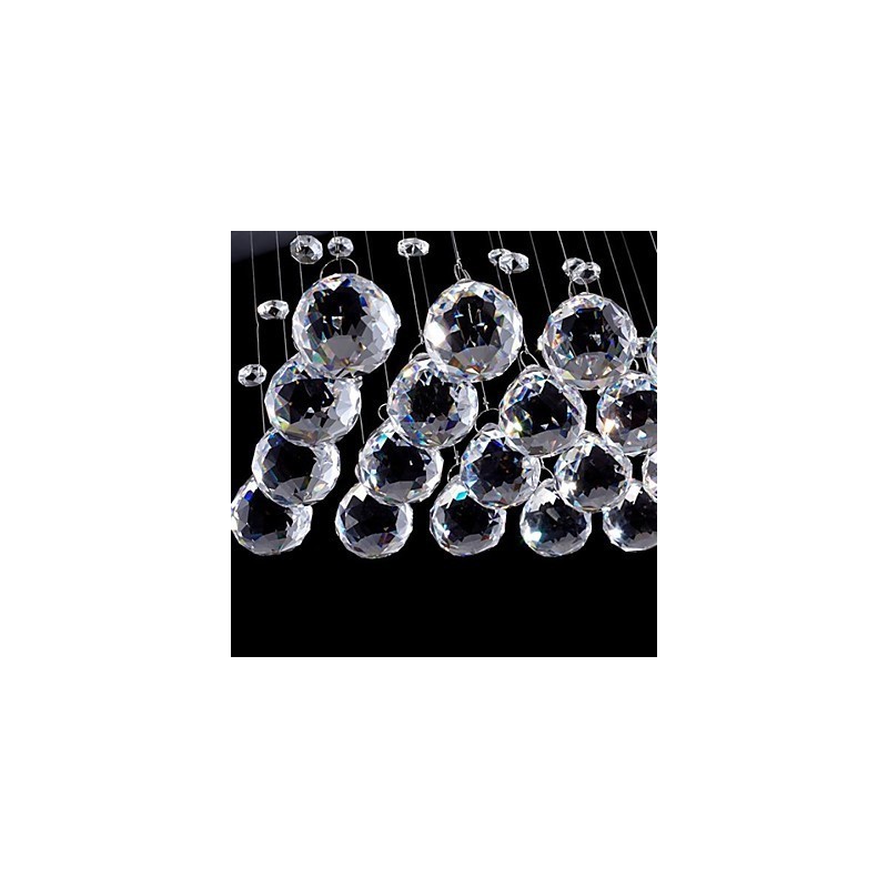 Lampada a sospensione mini LED in cristallo elettroplaccato trasparente e argento, GU10