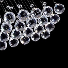 Lampada a sospensione mini LED in cristallo elettroplaccato trasparente e argento, GU10