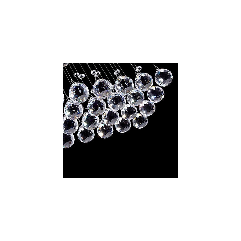 Lampada a sospensione mini LED in cristallo elettroplaccato trasparente e argento, GU10