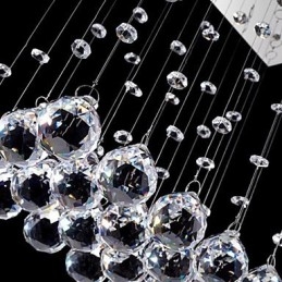Lampada a sospensione mini LED in cristallo elettroplaccato trasparente e argento, GU10