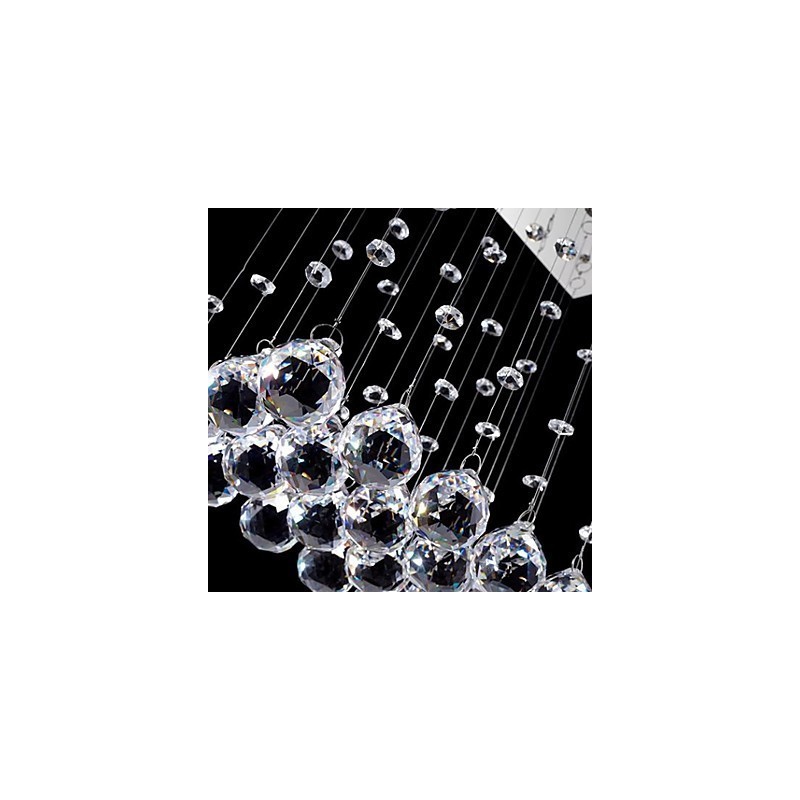 Lampada a sospensione mini LED in cristallo elettroplaccato trasparente e argento, GU10
