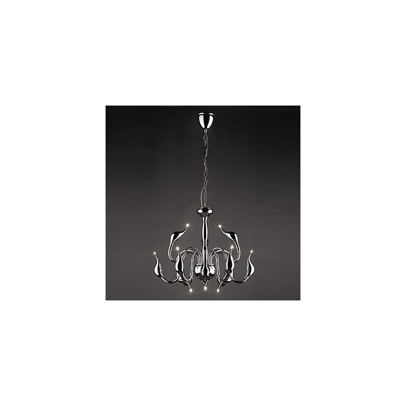 Lampadario moderno contemporaneo in metallo elettroplaccato stile candela 8 luci G4