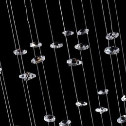 Lampada a sospensione mini LED in cristallo elettroplaccato trasparente e argento, GU10