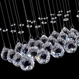 Lampada a sospensione mini LED in cristallo elettroplaccato trasparente e argento, GU10